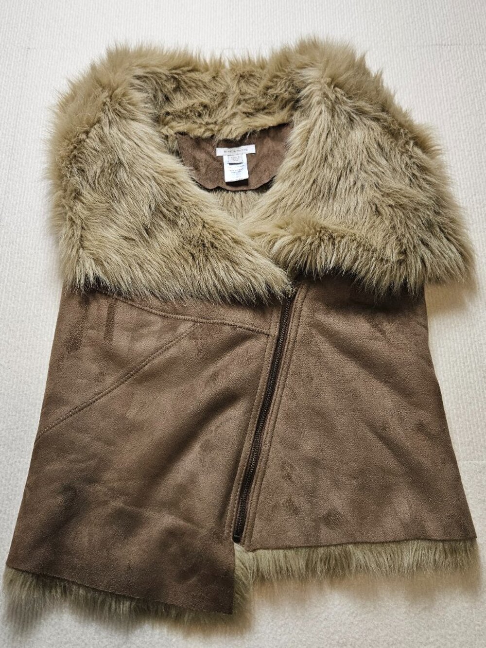 Boston Proper faux fur/suede vest - size Small